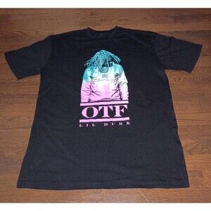Lil Durk OTF Shirt Mens XL Extra Large Rap Graphic Tee Black Green White Pink